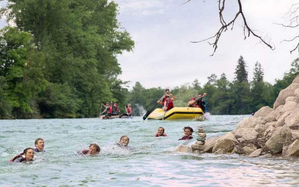Rafting auf Fluss; Foto: BASPO / Ulrich Känzig