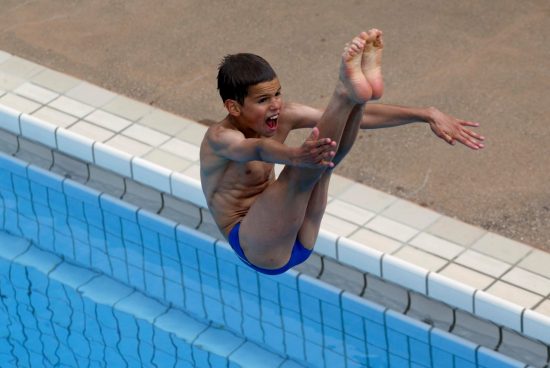 Athlet beim Wasserspringen